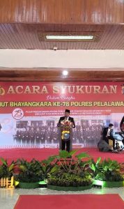 Read more about the article Sempena HUT Bhayangkara Ke-78, Bupati Zukri Sebut Polres Pelalawan Luar Biasa