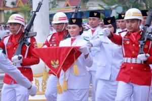 Read more about the article Upacara Penurunan Bendera Merah Putih Dalam Rangka HUT RI Ke-79 Tingkat Kabupaten Pelalawan Berlangsung Khidmat